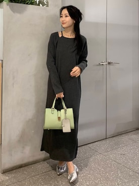 「ブーツコーデ」｜「アイテム（ワンピース/ドレス）」を使った、美波さん（レディース・158cm）の冬コーディネート