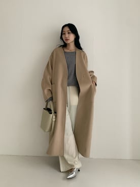 「アイテム（その他アウター）」を使った、美波さん（レディース・158cm）の秋コーディネート