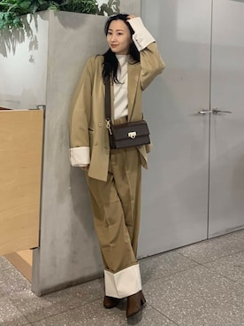 「春のジャケットスタイル」｜「アイテム（ブーツ）」を使った、美波さん（レディース・158cm）の冬コーディネート