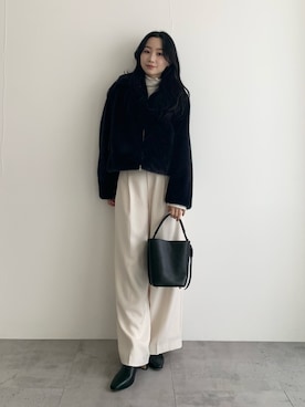 「アイテム（その他アウター）」を使った、美波さん（レディース・158cm）の秋コーディネート