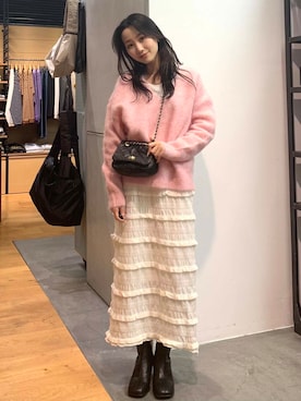 「スカートコーデ」｜美波さん（レディース・158cm）の冬コーディネート