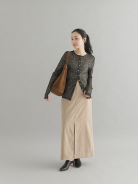 「URBAN RESEARCH ROSSO WOMEN（アーバンリサーチ　ロッソ）のピーチタッチストレートスカート（スカート）」を使った、美波さん（レディース・158cm）の夏コーディネート