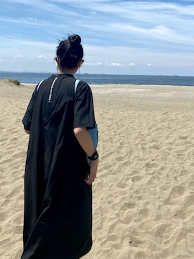 「海」｜「アイテム（アナログ腕時計）」を使った、杏仁豆腐さん（レディース・170cm）の夏コーディネート