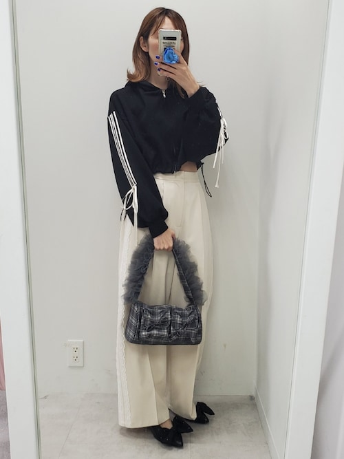 サイドレースワイドスラックス（スラックス）｜one after another NICE