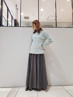 「Aラインスカート」｜「アイテム（ニット/セーター）」を使った、nagashimaさん（レディース・160cm）の冬コーディネート