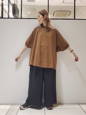 「袖ボリューム」｜「アイテム（スラックス）」を使った、nagashimaさん（レディース・160cm）の夏コーディネート