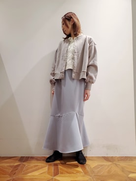 「PUAL CE CIN（ピュアルセシン）のアイテム（ブルゾン）」を使った、nagashimaさん（レディース・160cm）の春コーディネート