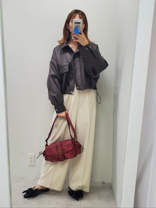 サイドレースワイドスラックス（スラックス）｜one after another NICE