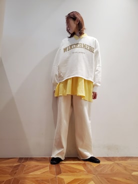 「イエローシャツ」｜nagashimaさん（レディース・160cm）の冬コーディネート