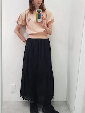 「ニットコーデ」｜「NIKE（ナイキ）のアイテム」を使った、nagashimaさん（レディース・160cm）の夏コーディネート