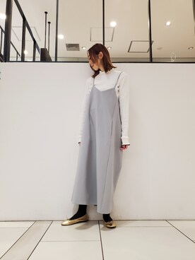 「ハイネックトップス」｜nagashimaさん（レディース・160cm）の冬コーディネート