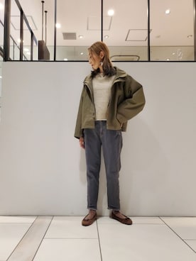 「アウターコーデ」｜「アイテム（その他シューズ）」を使った、nagashimaさん（レディース・160cm）の秋コーディネート
