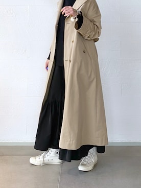 「MHL.（エムエイチエル）のMHL ALL STAR（スニーカー）」を使った、inoさん（レディース・158cm）の冬コーディネート