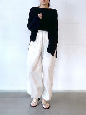 「TICCA（ティッカ）のアイテム（カーゴパンツ）」を使った、inoさん（レディース・158cm）の冬コーディネート