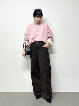 「BARNYARDSTORM（バンヤードストーム）のBARNYARDSTORM / ウォームストレッチチノパンツ / マシンウォッシャブル（チノパンツ）」を使った、LINさん（レディース・164cm）の秋コーディネート