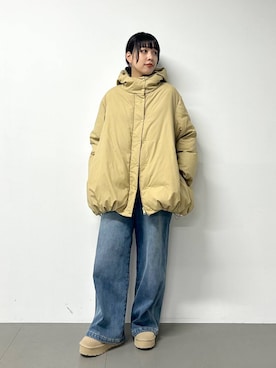 「体型カバー」｜「アイテム（スリッポン）」を使った、LINさん（レディース・164cm）の秋コーディネート