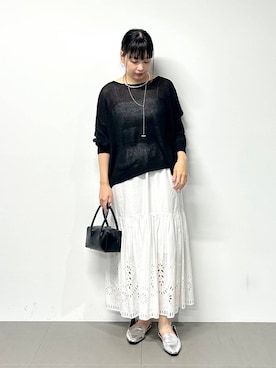 「アイテム（ネックレス）」を使った、LINさん（レディース・164cm）の夏コーディネート