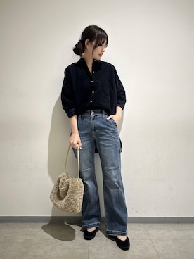 「BARNYARDSTORM（バンヤードストーム）のBARNYARDSTORM / 美脚ストレッチデニム【一部店舗限定サイズ】JAPAN FABRIC（デニムパンツ、ブルー系）」を使った、LINさん（レディース・163cm）の夏コーディネート