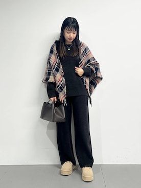 「体型カバー」｜「アイテム（スリッポン）」を使った、LINさん（レディース・163cm）の秋コーディネート