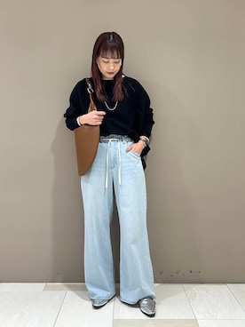 「新作」｜「アイテム（ローファー）」を使った、LINさん（レディース・163cm）の冬コーディネート