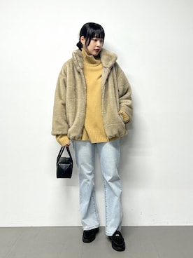 「BARNYARDSTORM（バンヤードストーム）のBARNYARDSTORM / ミンクライクコート（ブルゾン）」を使った、LINさん（レディース・164cm）の秋コーディネート