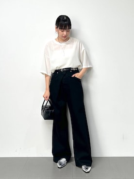 「アイテム（ローファー、シルバー系）」を使った、LINさん（レディース・164cm）の夏コーディネート