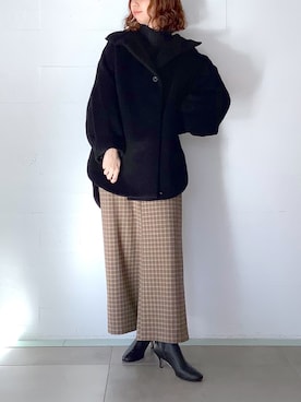 「ブーツスタイル」｜「アイテム（その他シューズ）」を使った、akkoさん（レディース・168cm）の冬コーディネート