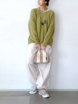 「TICCA（ティッカ）のアイテム（カーゴパンツ）」を使った、akkoさん（レディース・168cm）の秋コーディネート