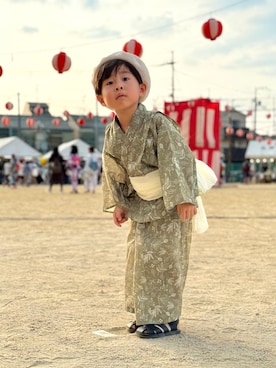 「アイテム（浴衣）」を使った、harupiさん（キッズ・100cm）の秋コーディネート