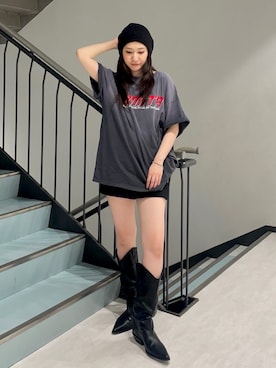 「Ungrid（アングリッド）のアイテム（シューズ）」を使った、横山ななさん（レディース・157cm）の春コーディネート