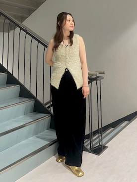 「アイテム（ローファー）」を使った、横山ななさん（レディース・157cm）の夏コーディネート