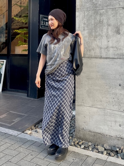 チェックアイラインスカート