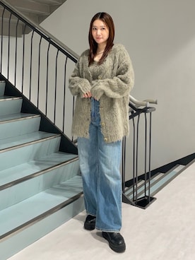 「Ungrid（アングリッド）のアイテム（カーディガン/ボレロ）」を使った、横山ななさん（レディース・157cm）の秋コーディネート