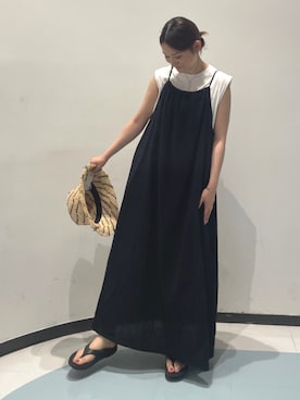 「Ungrid（アングリッド）のアイテム（ワンピース/ドレス）」を使った、横山ななさん（レディース・157cm）の夏コーディネート