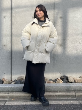 「アイテム（ダウンジャケット/コート）」を使った、横山ななさん（レディース・157cm）の秋コーディネート