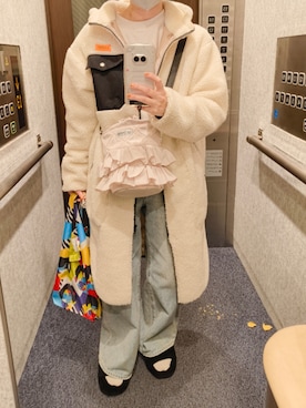 「UNIVERSAL OVERALL（ユニバーサルオーバーオール）のアイテム（その他アウター）」を使った、midoshiさん（レディース・153cm）の冬コーディネート