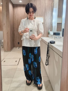 「アイテム（イヤリング）」を使った、midoshiさん（レディース・153cm）の夏コーディネート