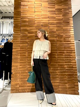 「SENSE OF PLACE by URBAN RESEARCH（センスオブプレイスバイアーバンリサーチ）のアイテム（トップス、ベージュ系）」を使った、kaoさん（レディース）の夏コーディネート