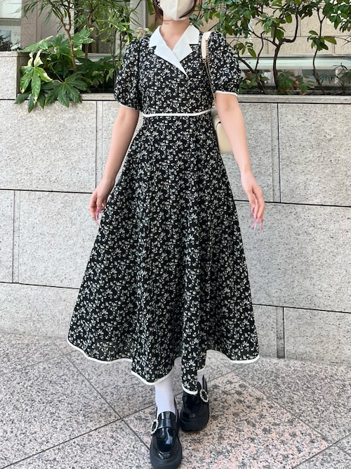 セール】2026春夏新作 テーラーカラー花柄ワンピース（ワンピース