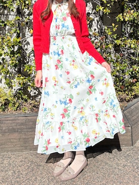 「ボタニカル柄」｜西銀座店さん（レディース・158cm）の春コーディネート