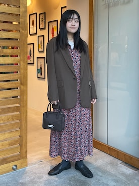 「OUTDOOR PRODUCTS（アウトドアプロダクツ）のアイテム（ワンピース）」を使った、OUTDOORPRODUCTS中目黒店さん（レディース・158cm）の秋コーディネート