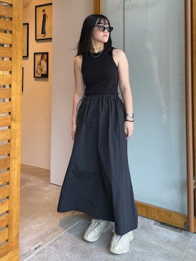 「OUTDOOR PRODUCTS（アウトドアプロダクツ）のアイテム（ワンピース）」を使った、OUTDOORPRODUCTS中目黒店さん（レディース・159cm）の夏コーディネート