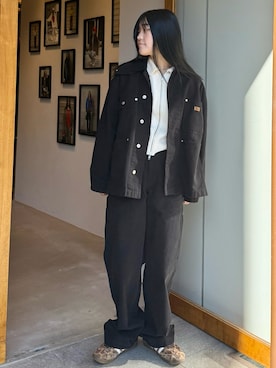 「アイテム（カバーオール）」を使った、OUTDOORPRODUCTS中目黒店さん（レディース・158cm）の冬コーディネート