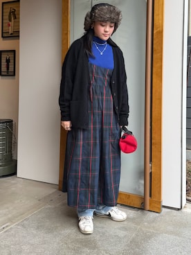 「OUTDOOR PRODUCTS（アウトドアプロダクツ）のアイテム（ワンピース）」を使った、OUTDOORPRODUCTS中目黒店さん（レディース・158cm）の冬コーディネート