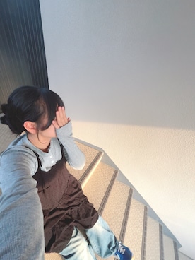 「アイテム（チュニック）」を使った、梓さん（レディース・150cm）の夏コーディネート