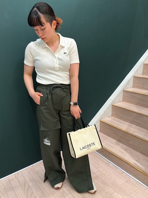 タイトフィットリブニットポロシャツ（ポロシャツ）｜LACOSTE
