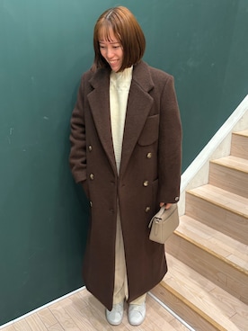 「アイテム（チェスターコート）」を使った、Ayaaaanoさん（レディース・165cm）の秋コーディネート