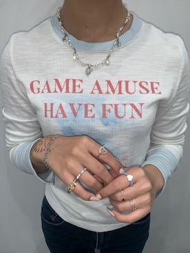 「アイテム（リング、ブルー系）」を使った、しげお🌷⸝⋆さん（レディース・155cm）の秋コーディネート