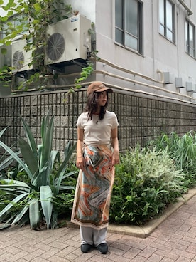 「アイテム（バンダナ/スカーフ）」を使った、しげお🌷⸝⋆さん（レディース・155cm）の秋コーディネート