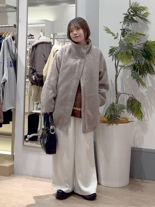LOWRYS FARM シャギースタンドコート ベージュ FREE LOWRYS FARM｜シャギースタンドコート | Rakuten Fashion(楽天